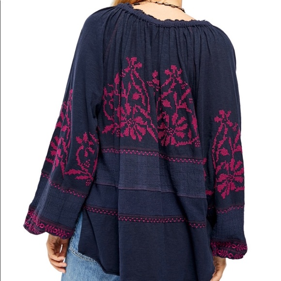 Free People NWT Persuasion Boho Embroidered Top - Picture 2 of 3